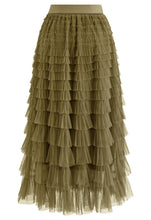 Load image into Gallery viewer, Rara Pleated Tulle Midi Skirt
