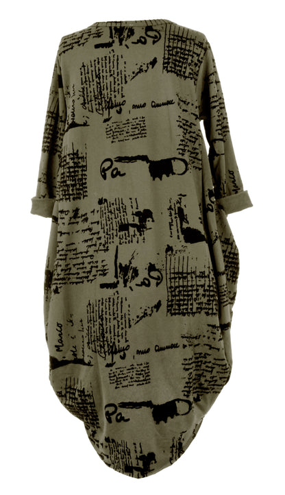 Flocking Script Midi Dress