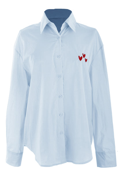 Heart Embroidery Shirt