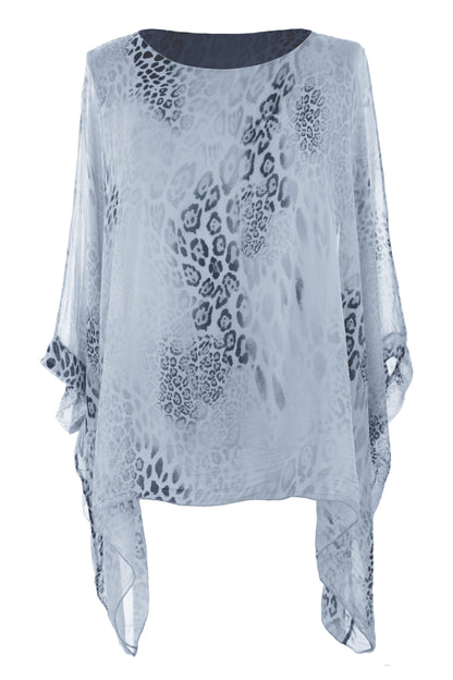 Leopard Print Silk Blouse