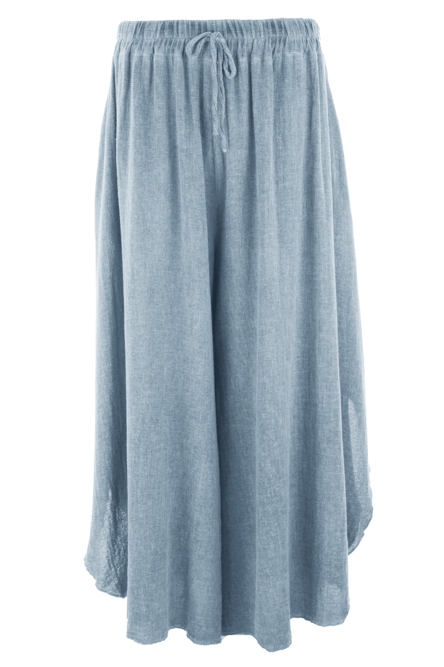 Side Slit Wide Leg Teabag Linen Trouser