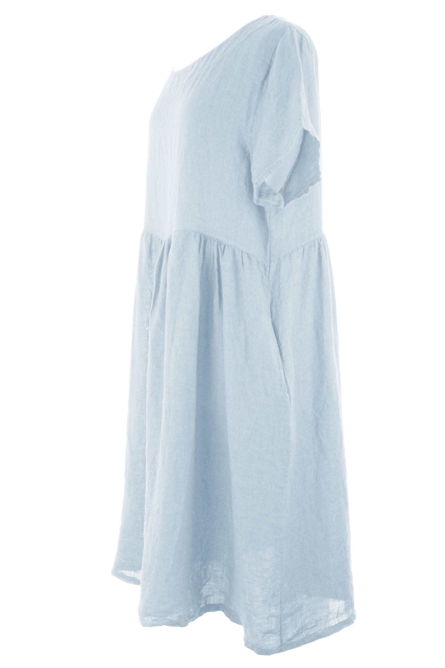 Short Sleeve 2 Pocket Linen Dress