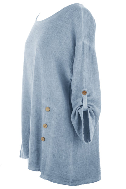 Cutout Button Detail Teabag Top