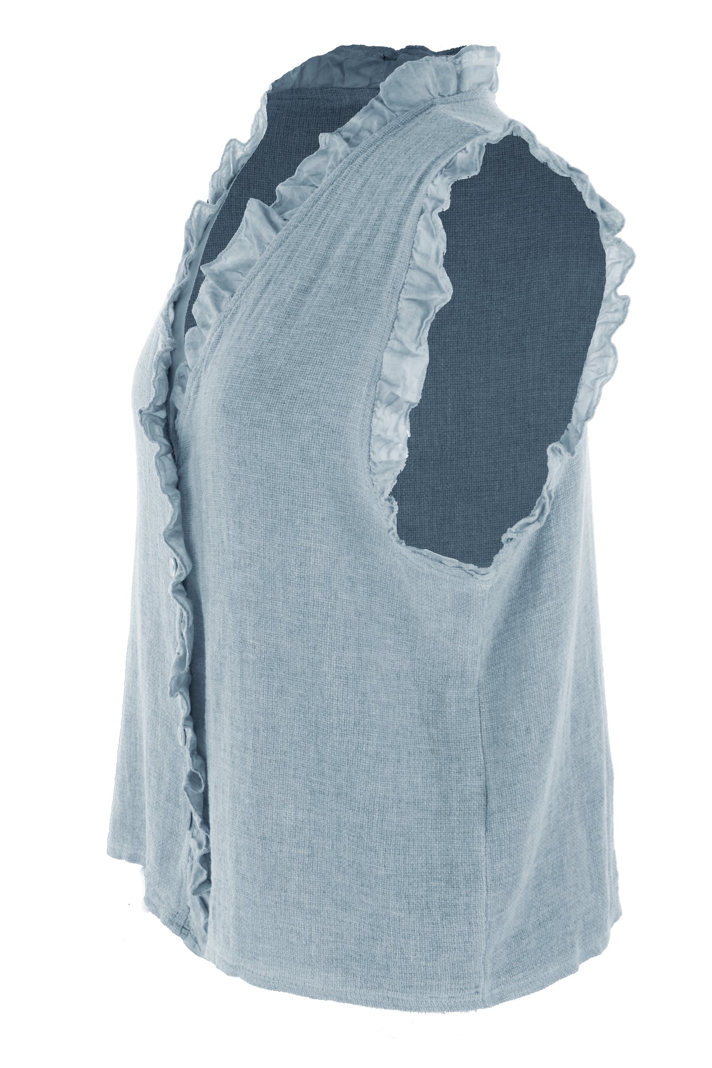 Sleeveless Frill Trim Teabag Top