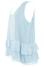 Load image into Gallery viewer, Rara Frill Hem Teabag Linen Vest
