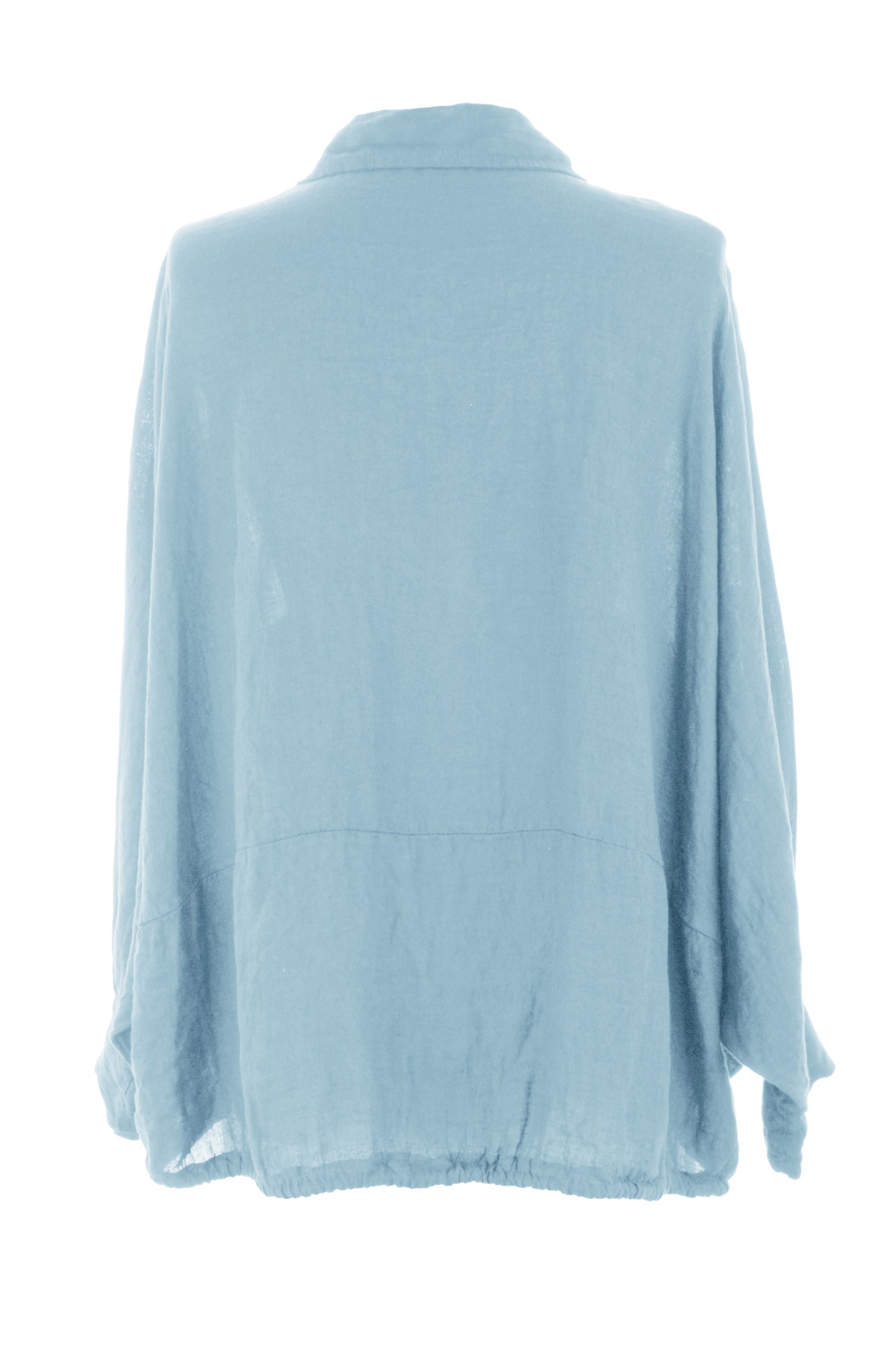 Drawstring Hem Linen Shirt