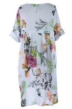 Load image into Gallery viewer, Floral Print Pleat Back Linen Dress
