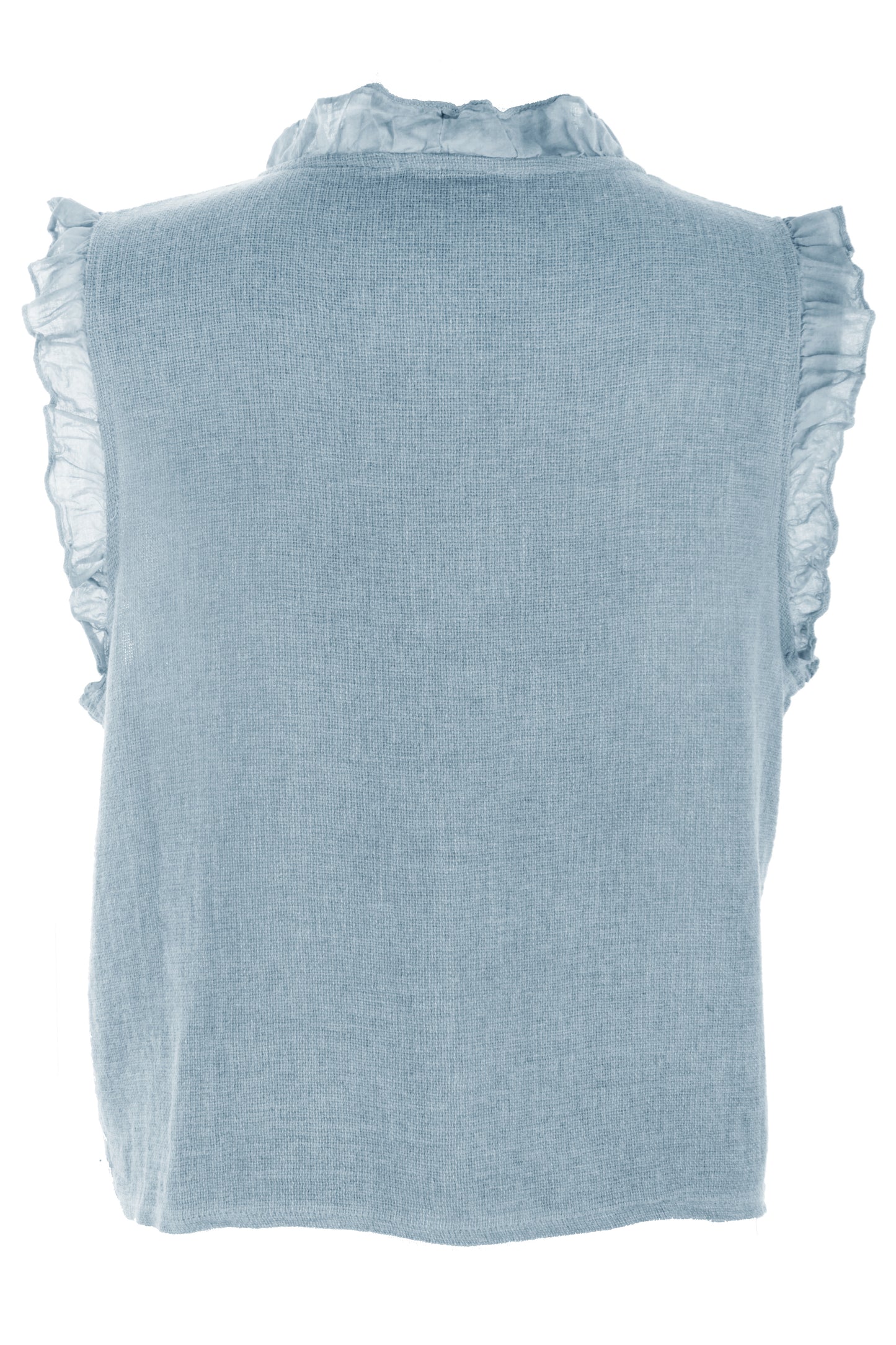 Sleeveless Frill Trim Teabag Top