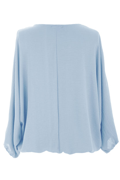 Puffball Hem Necklace Top