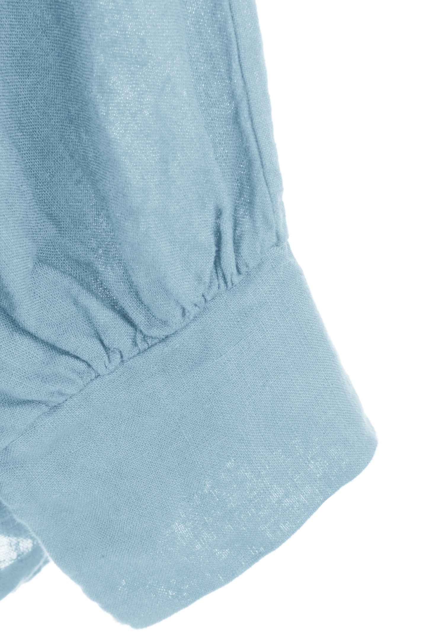 Drawstring Hem Linen Shirt