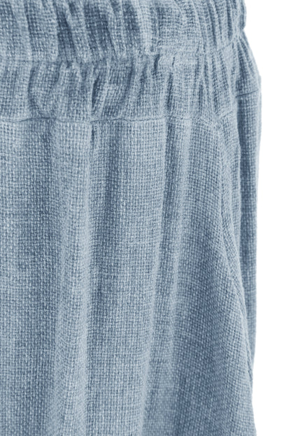 Side Slit Wide Leg Teabag Linen Trouser