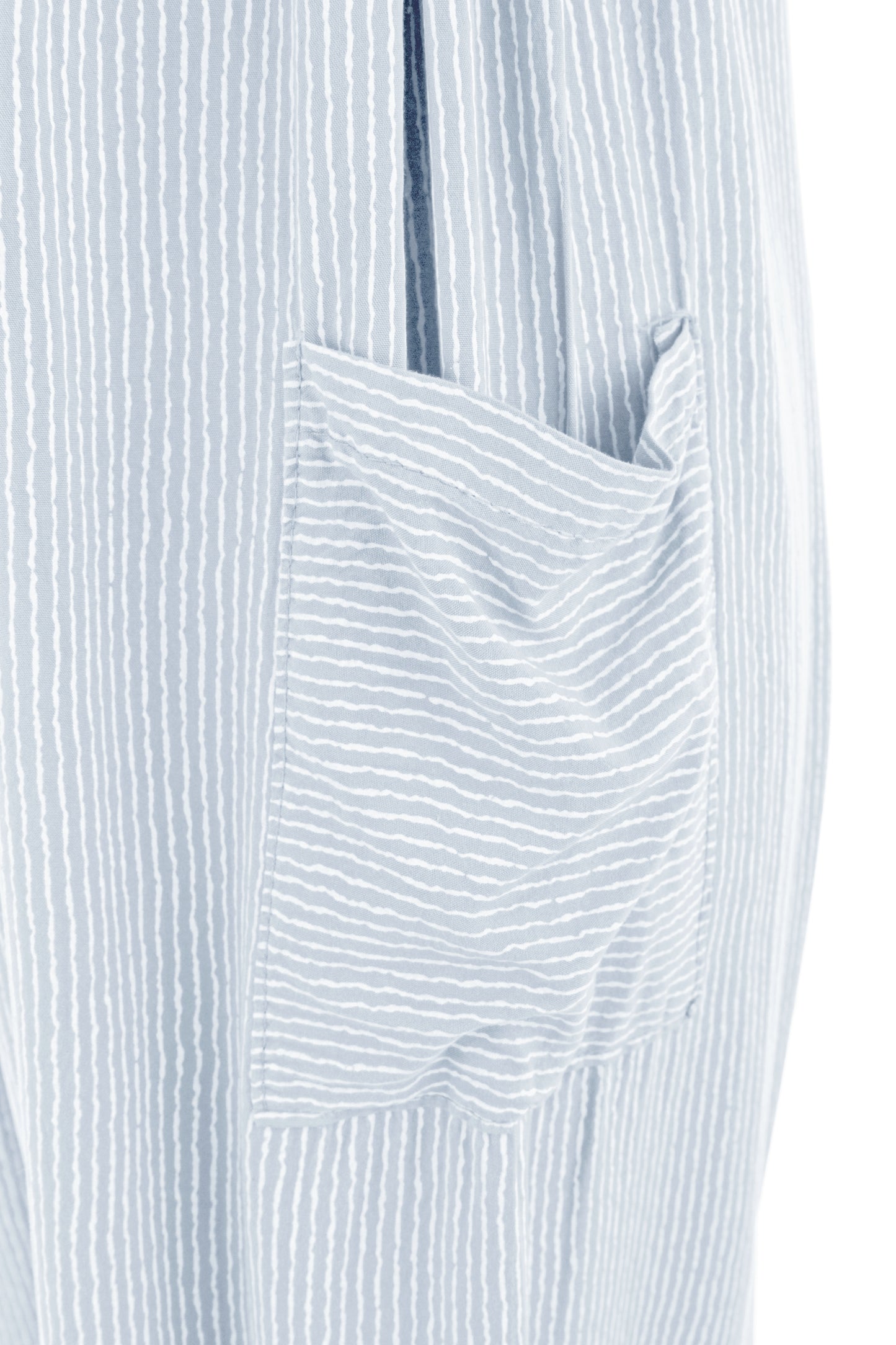 Button Detail Stripe Jumpsuit