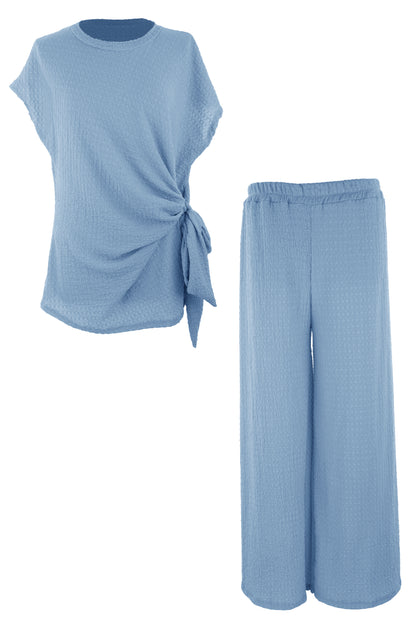 Side Tie Top Trouser Set