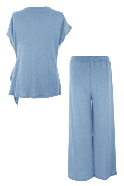 Side Tie Top Trouser Set