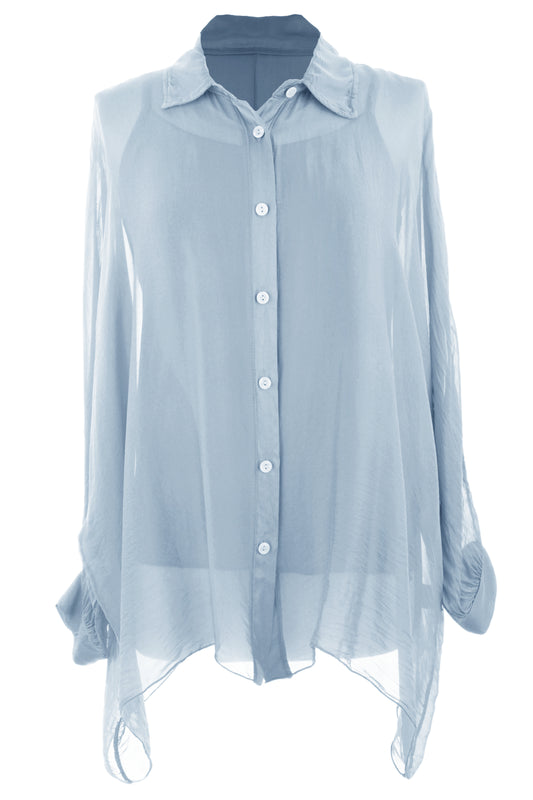 2 Piece Silk Shirt with Vest