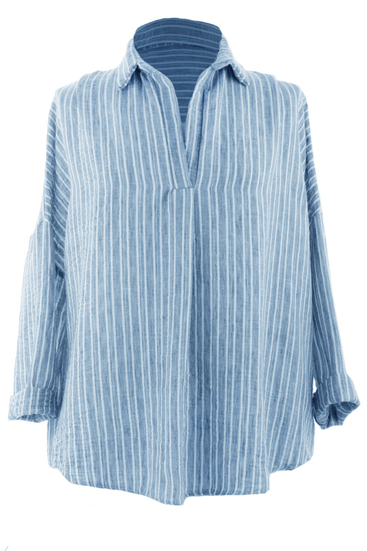 Collar Stripe Top