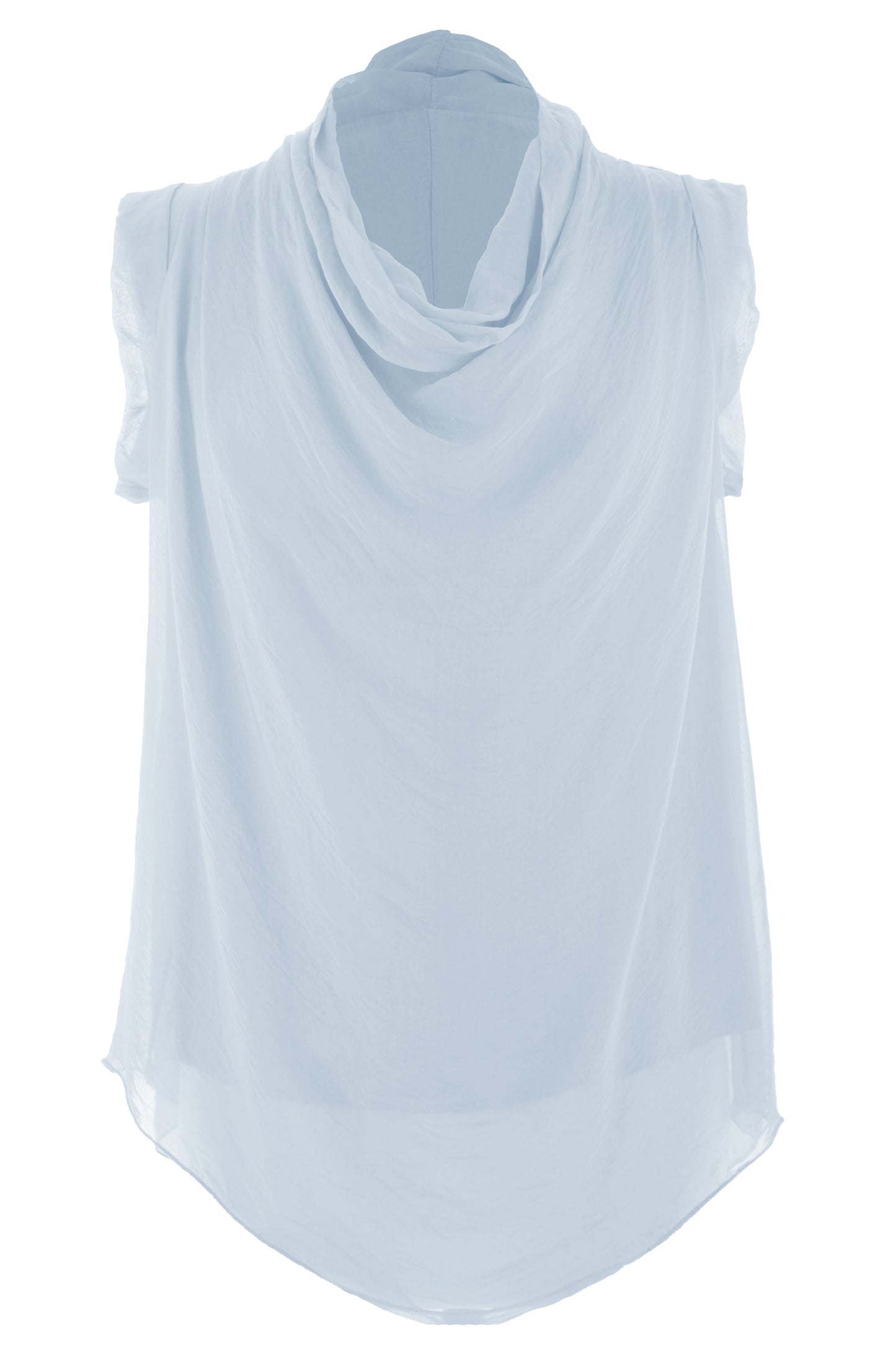 Sleeveless Cowl Neck Silk Top