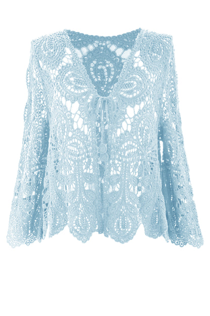 Tie Front Crochet Cardigan