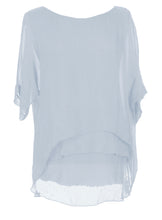 Load image into Gallery viewer, Frayed Hem Silk Top
