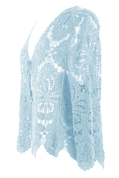 Tie Front Crochet Cardigan