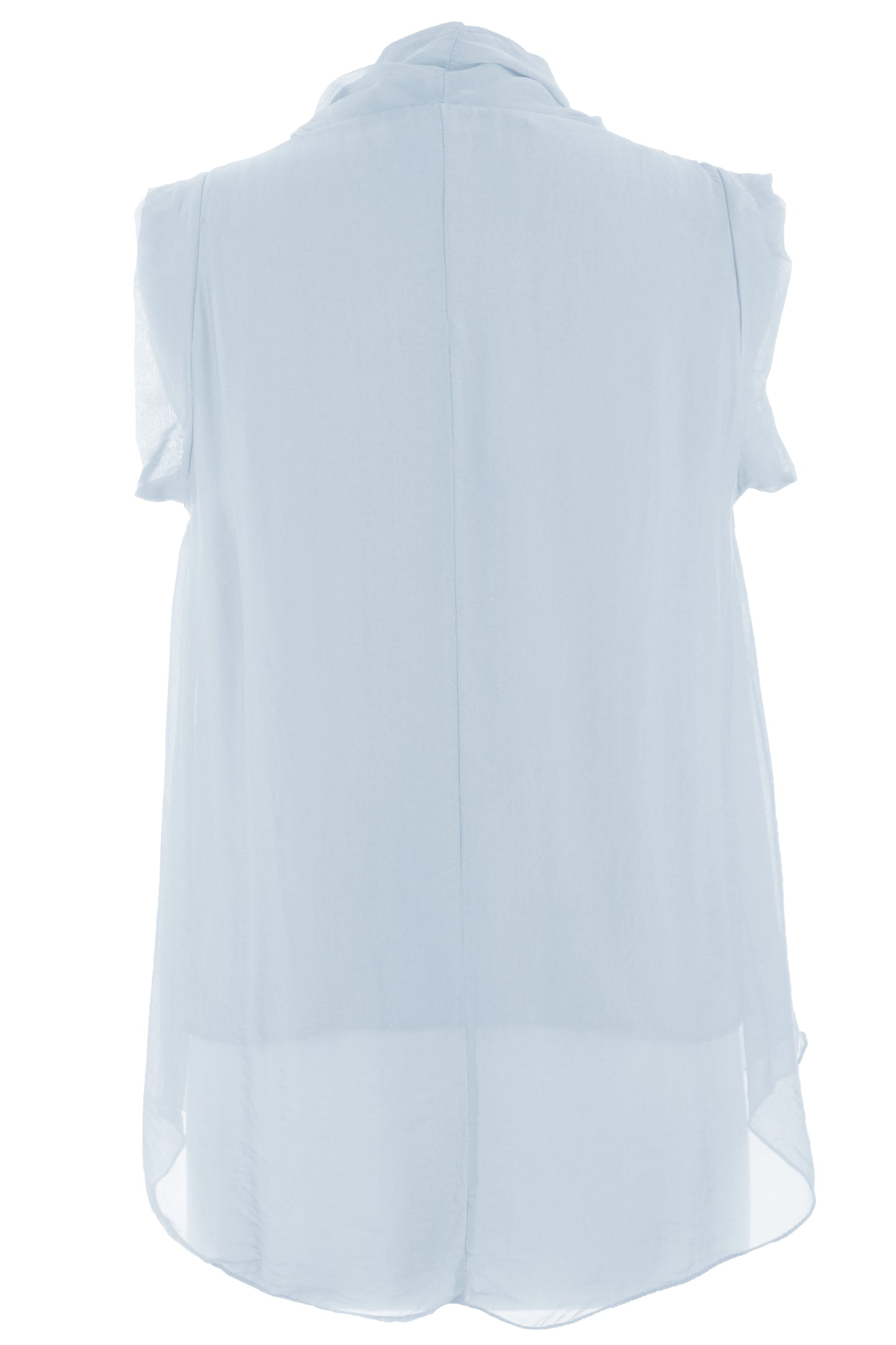 Sleeveless Cowl Neck Silk Top