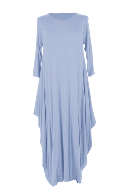 3/4 Sleeve Draped Dress