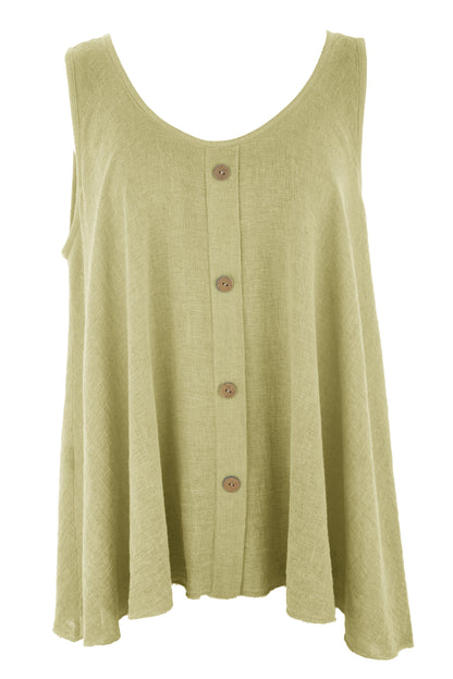 Button Detail Teabag Vest