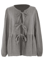 Load image into Gallery viewer, 3 Tie Washed Linen Cardigan
