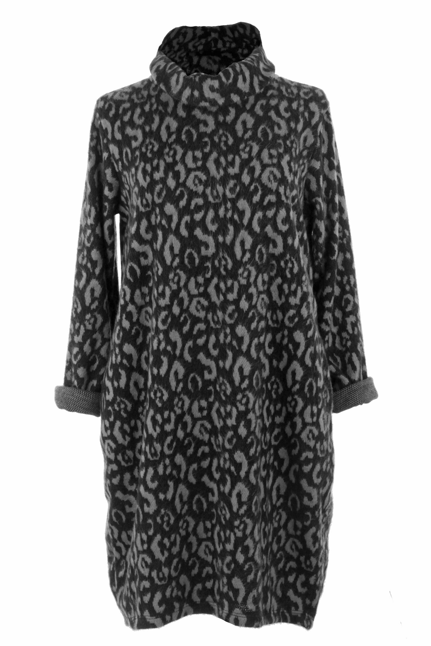 Cowl Cheetah Soft Knit Dress