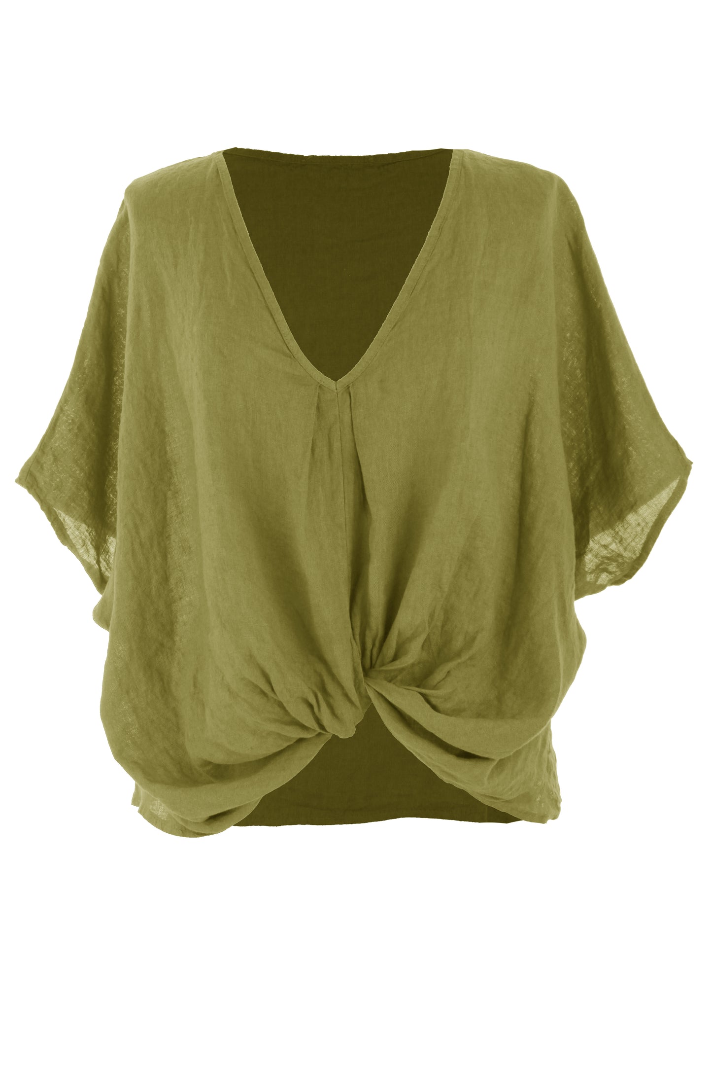 Twist Hem Linen Top
