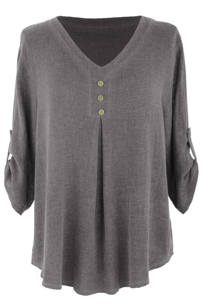 3 Button Detail Teabag Top