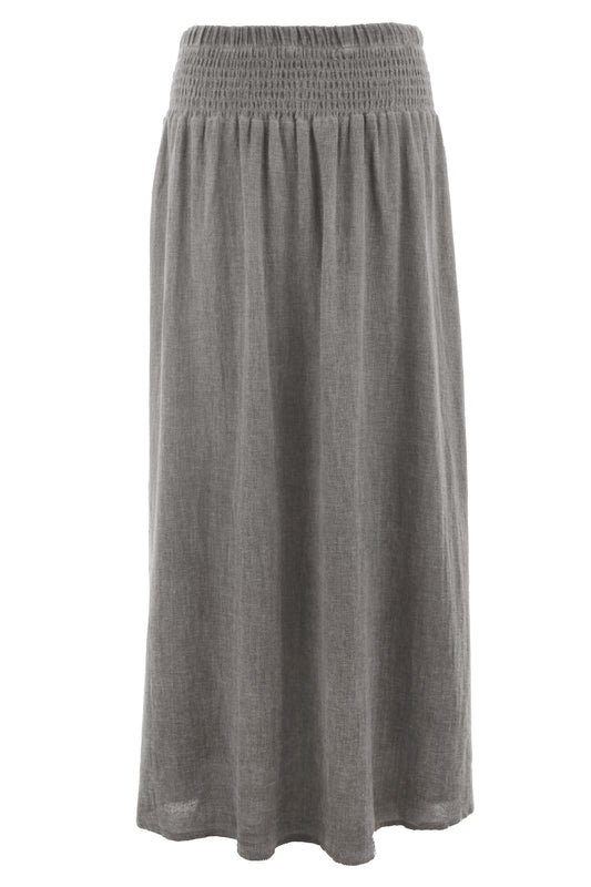 Teabag Linen Maxi Skirt