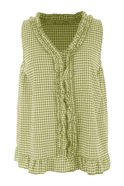 Sleeveless Gingham Top