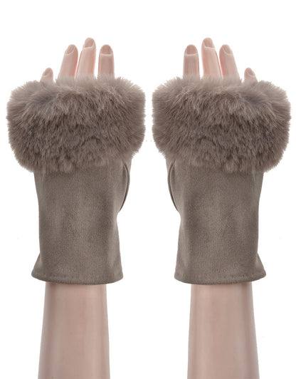 Faux Fur Fingerless Gloves