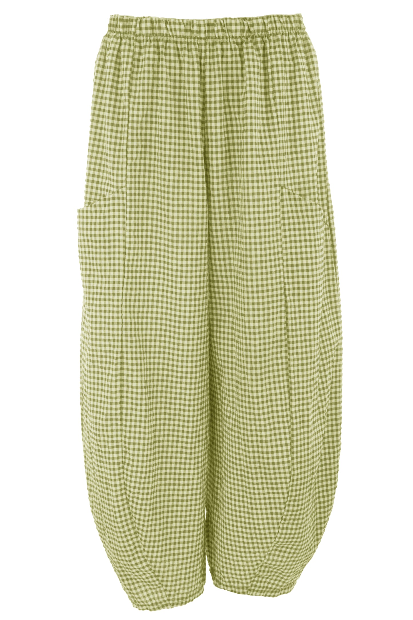 Barrel Leg Gingham Trouser