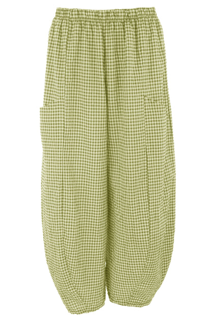 Barrel Leg Gingham Trouser