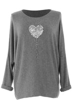 Load image into Gallery viewer, Sequin Heart Soft Knit Jumper
