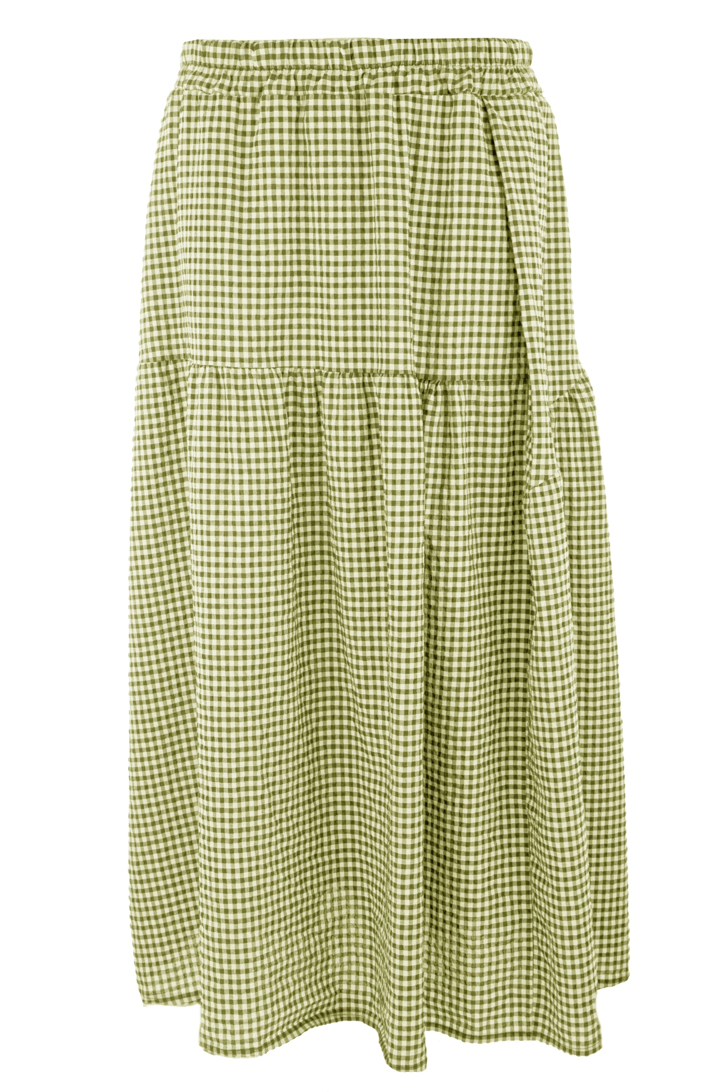 2 Pocket Gingham Midi Skirt