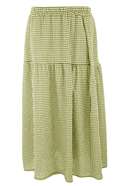 2 Pocket Gingham Midi Skirt
