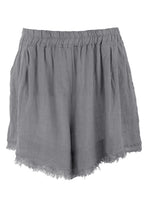 Load image into Gallery viewer, Frayed Trim Linen Shorts

