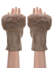 Load image into Gallery viewer, Faux Fur Fingerless Gloves

