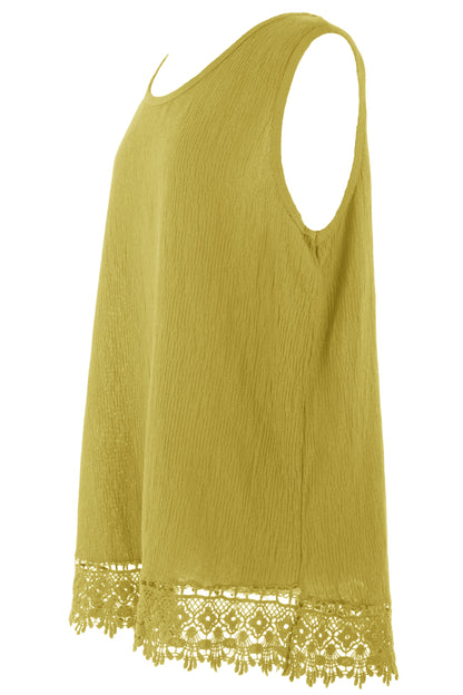 Crochet Trim Teabag Cotton Top