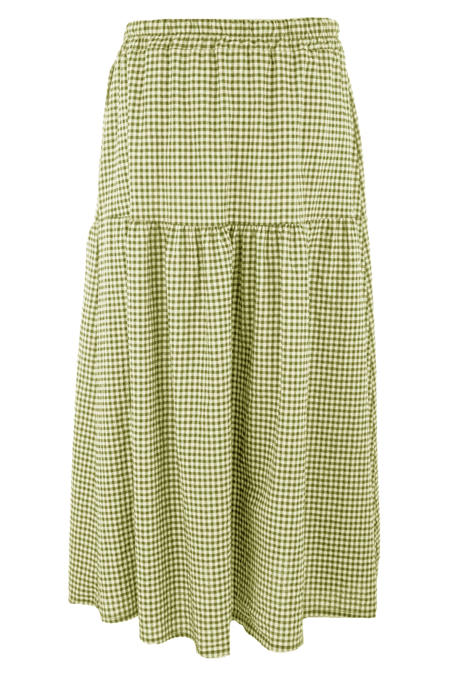 2 Pocket Gingham Midi Skirt