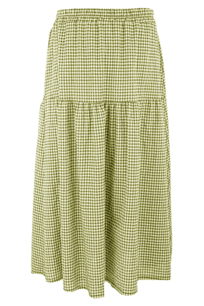 2 Pocket Gingham Midi Skirt
