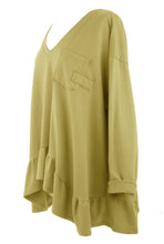 Load image into Gallery viewer, V Neck Frill Hem Jersey Top
