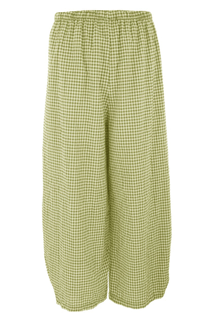Barrel Leg Gingham Trouser