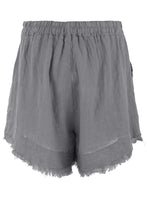 Load image into Gallery viewer, Frayed Trim Linen Shorts
