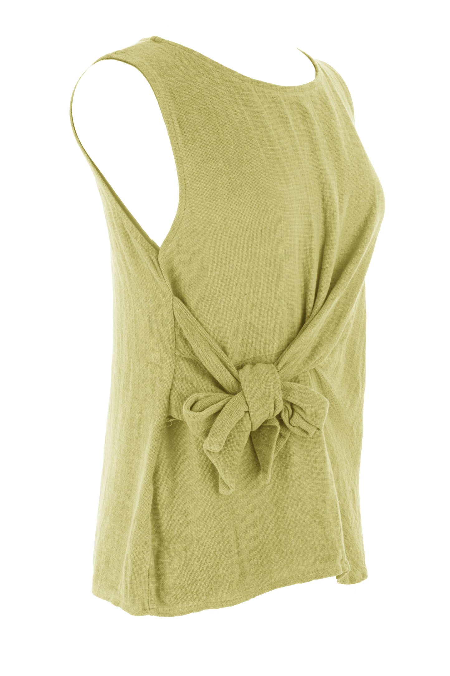 Side Tie Teabag Linen Top