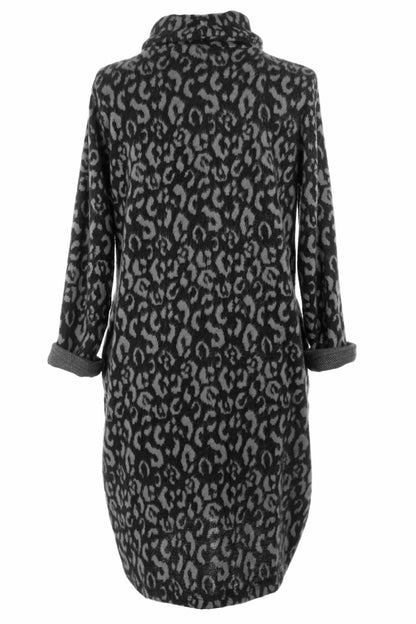Cowl Cheetah Soft Knit Dress