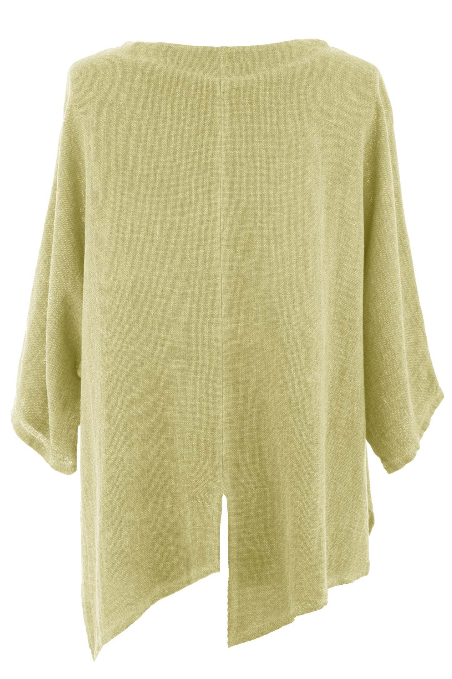 V Cutout Hem Linen Teabag Top
